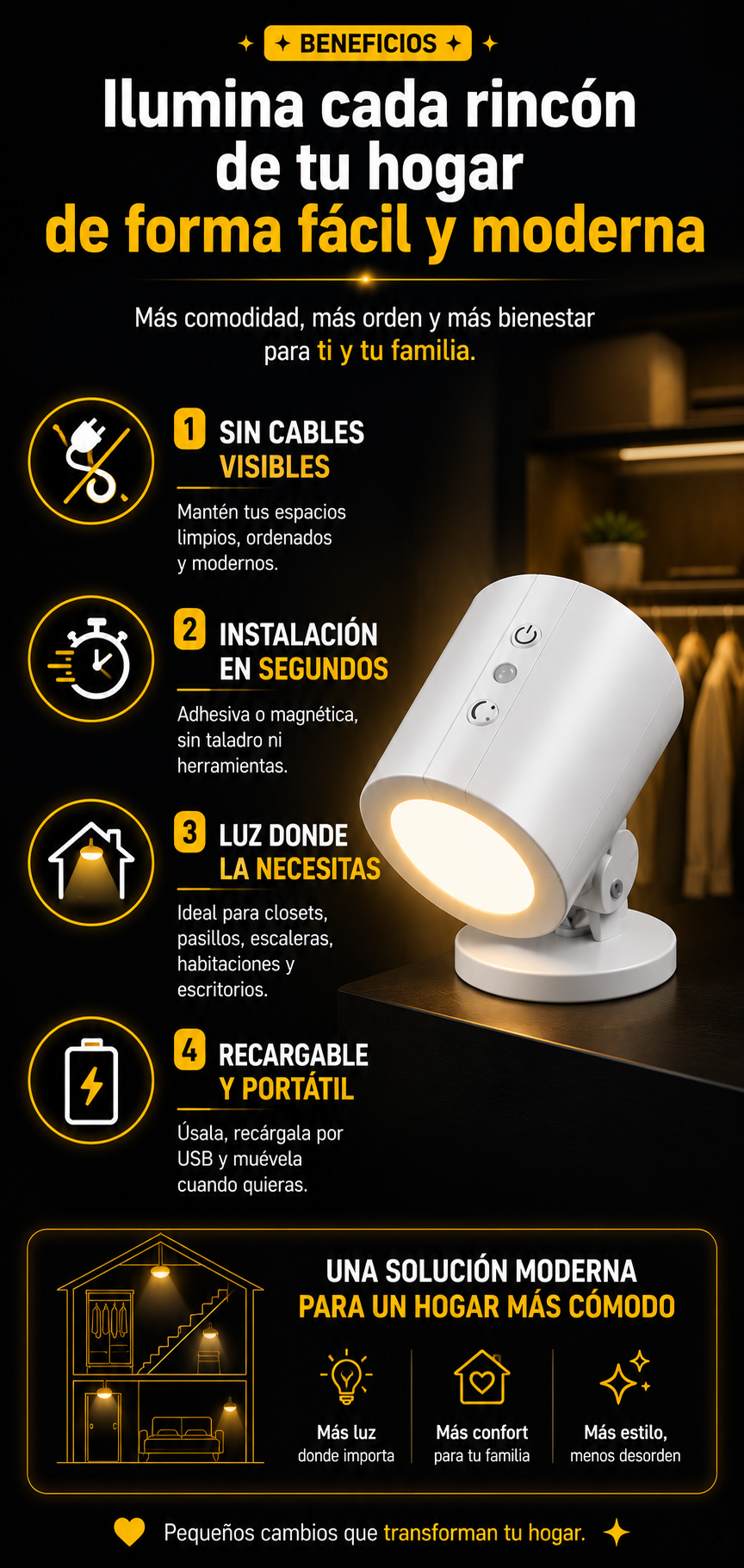 Lampara LED NoctaGlow
